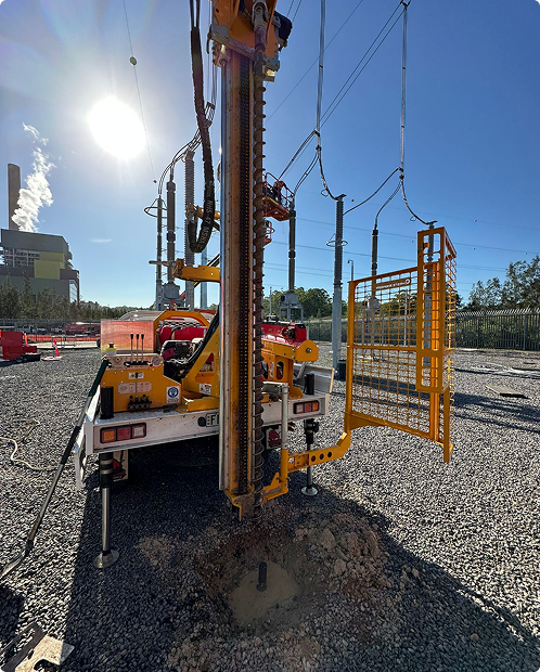 TerraForma ute-mounted SFA rig operating at an industrial site in NSW
